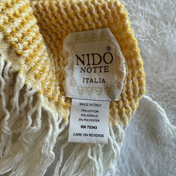 Nido Notte Italia Yellow Fringe Throw Blanket Soft Cozy Nursery - Picture 12 of 13